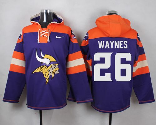 Nike Vikings #26 Trae Waynes Purple Player Pullover NFL Hoodie